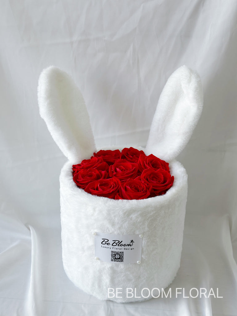 Preserved Rose Rabbit Bucket