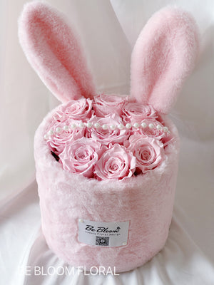 Preserved Rose Rabbit Bucket