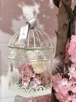 Preserved Flower Bird Cage