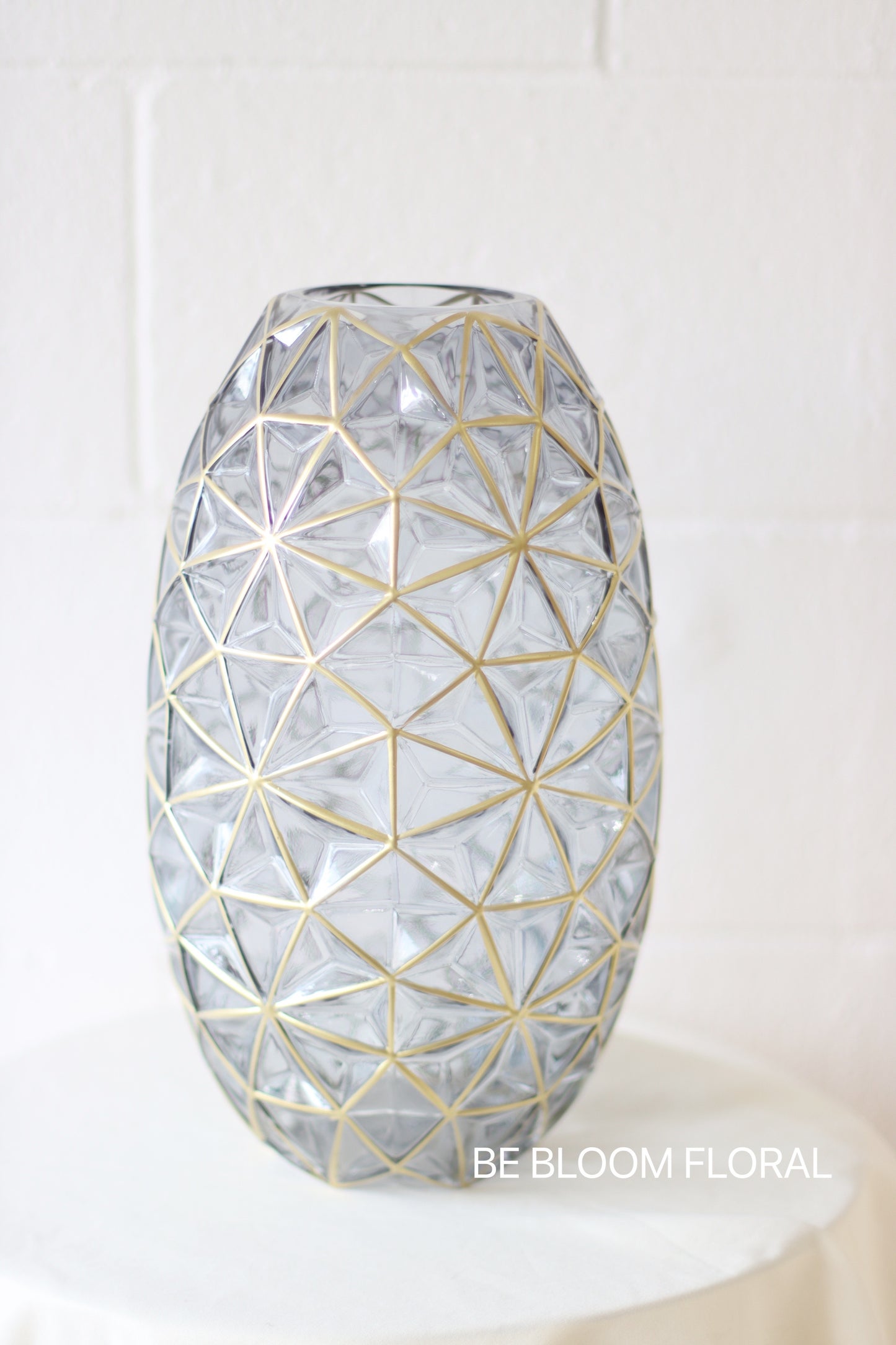 Vase G8 - Gold Geometric Tinted Glass Vase