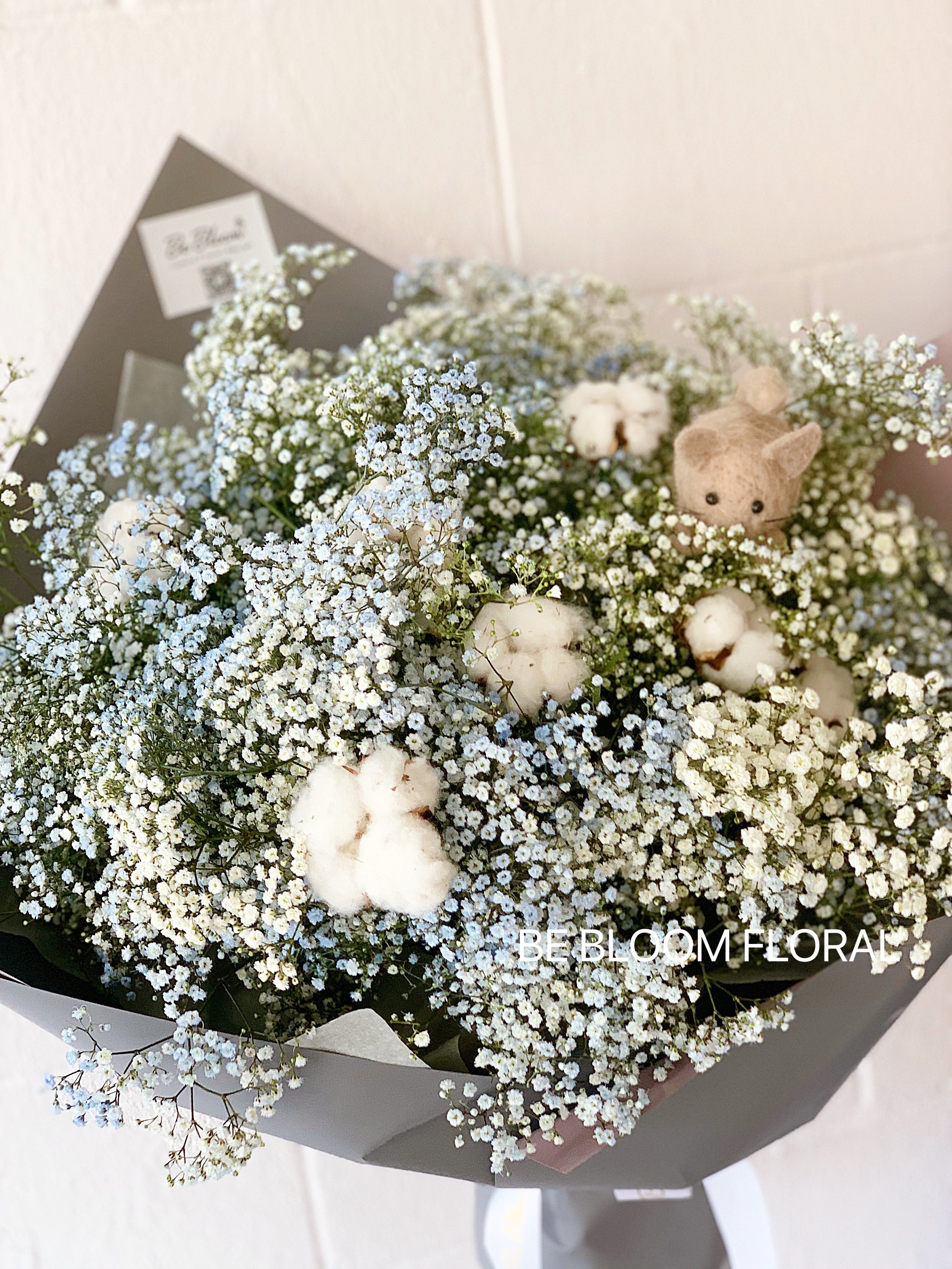 Cotton & Babybreath Bouquet